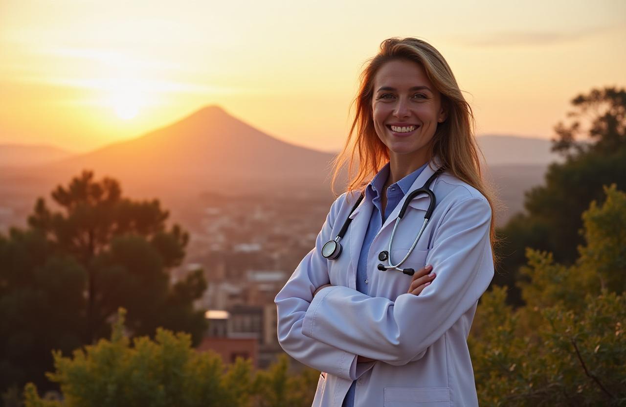 Professionisti sanitari che analizzano dati ambientali vicino al Vesuvio